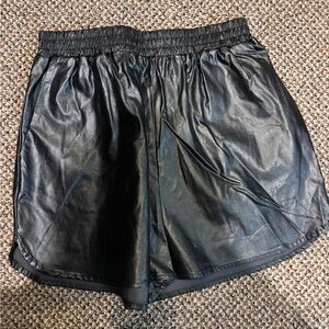 Glam Shiny Black Women's Athletic Shorts